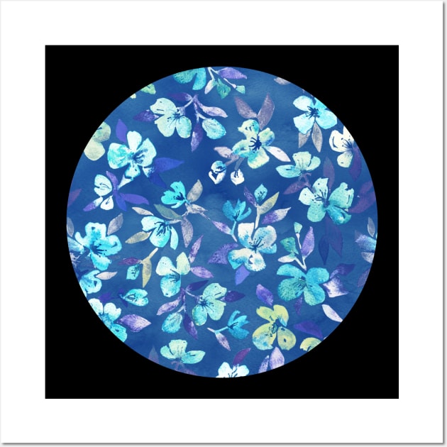 Grown Up Betty - blue watercolor floral Wall Art by micklyn